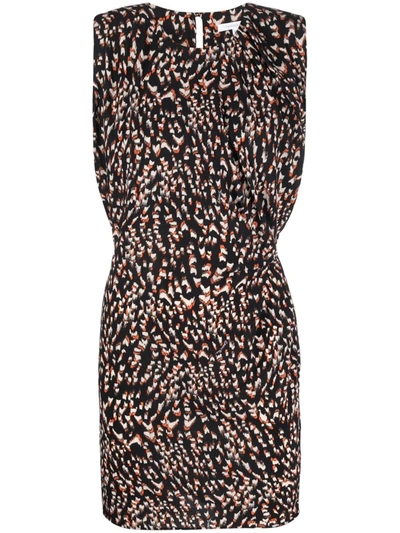 Patrizia Pepe Animal Print Dress In Black