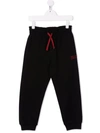 DOLCE & GABBANA LOGO-EMBROIDERED COTTON TRACK PANTS
