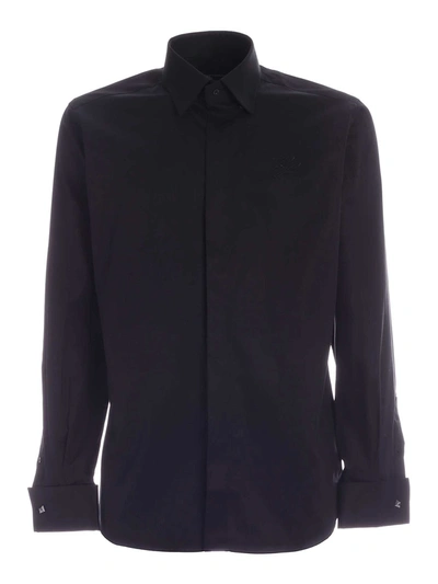 Karl Lagerfeld Long Sleeved Buttoned Shirt In Black