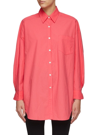 The Frankie Shop Melody Oversized Organic Cotton-poplin Shirt In Pink