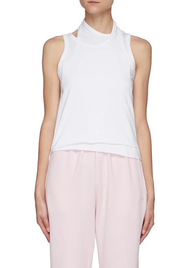 The Frankie Shop Layered Stretch-cotton And Modal-blend Tank In White