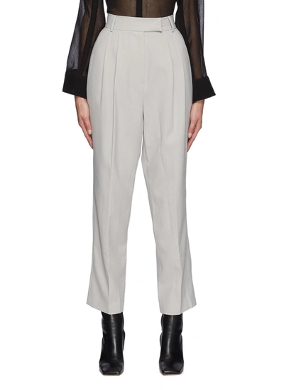 The Frankie Shop Bea Pleated Tech Twill Pants In Grey