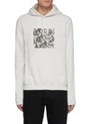 Saint Laurent Optical Illusion-print Relaxed Hoodie In Grey