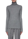 Loulou Studio Turtleneck Ribbed Knit Top In Grey