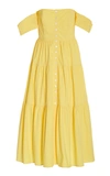 Staud Women's Elio Cotton Poplin Off-the-shoulder Midi Dress In Yellow