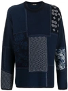 Roberto Cavalli Patchwork-effect Sweatshirt In Blue