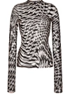 Mugler Star-print Semi-sheer Top In Neutrals