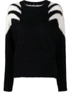 Rta Esme Colorblock Shoulder Sweater In Black