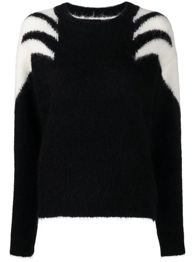 Rta Esme Colorblock Shoulder Sweater In Black