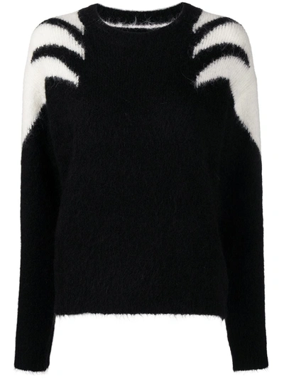 Rta Esme Colourblock Shoulder Jumper In Black