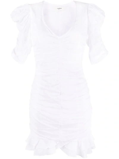 Isabel Marant Étoile Short-sleeved Ruched Dress In White