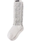 Miu Miu Sequin-embellished Calf-length Socks In White