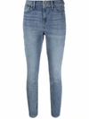 Dkny Cropped Skinny-fit Jeans In Blue