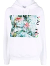 Kenzo Abstract-pattern Print Hoodie In White