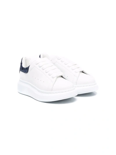 Alexander Mcqueen Kids' Glitter Oversized Low-top Trainers In White