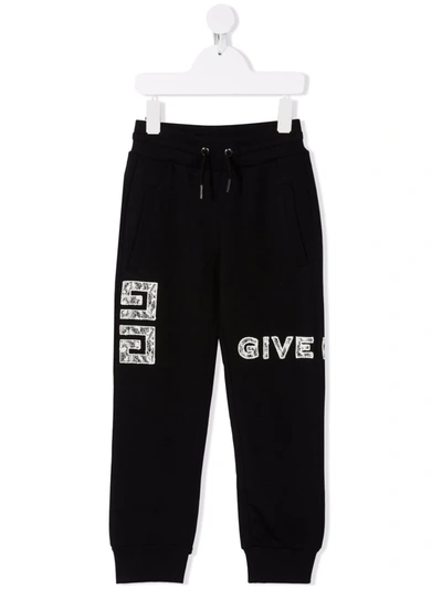 Givenchy Kids' Logo-appliqué Track Trousers In Black