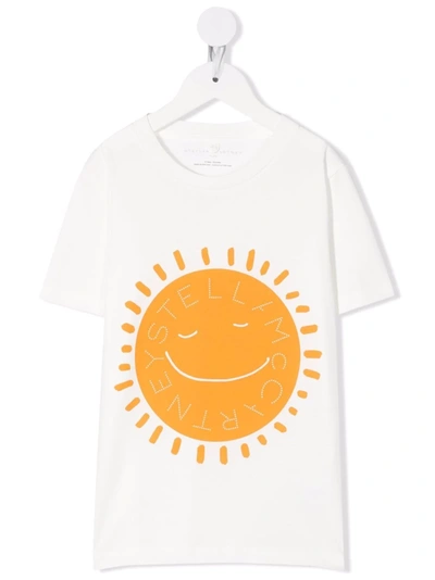 Stella Mccartney Kids' Sun-print Logo T-shirt In White