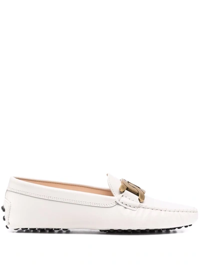 Tod's Kate Cream Loafers In White