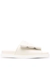 Gia Borghini Women's Gia 3 Padded Leather Slides In Ivory In Neutrals