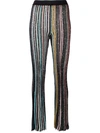 Missoni Metallic Striped Paillette Straight-leg Trousers In Schwarz
