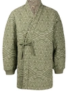 Maharishi Reversible Padded Wrap Jacket In Green