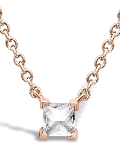 Pragnell 18kt Rose Gold Rockchic Diamond Solitaire Necklace In Rosa