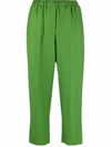 Christian Wijnants Peruna Textured Cropped Trousers In Green