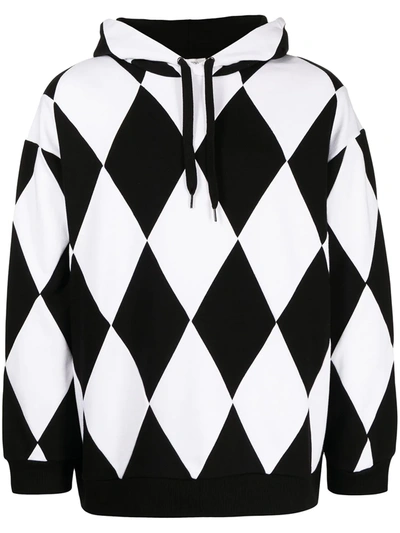 Valentino Argyle-print Hoodie In P54 Geometric Black