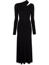 Manurí Cut-out Detail Long-sleeve Dress In Schwarz