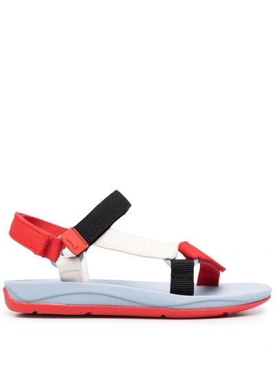 Camper Colour-blocked Touch Strap Sandals In Red,white,black