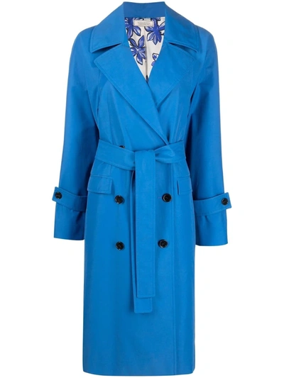 Nina Ricci Double-breasted Belted Trench Coat In Navy