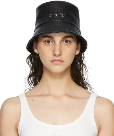 Off-white Black Leather Regular Bucket Hat