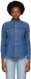 RE/DONE BLUE 50S SAWTOOTH WESTERN SHIRT
