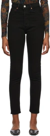 RE/DONE BLACK 90S ULTRA HIGH-RISE SKINNY JEANS