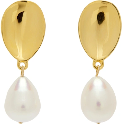 Sophie Buhai Gold Everyday Pearl Drop Earrings In 18k Gold Vermeil / W
