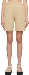 Missing You Already Beige Tape Yarn Half Pant Shorts In Light Beige