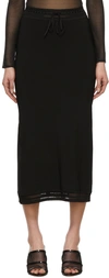 Alaïa Black Lace Midi Skirt In 999 Black