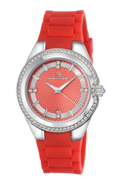 Porsamo Bleu Guilia Luxury Interchangeable Band Stainless Steel Watch, 37mm In Red