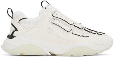 Amiri Bone Runner Leather And Mesh Trainers In White