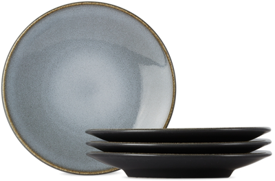 Jar Ceramistes Black Tourron Dessert Plate Set In Ecorce