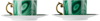 L'objet Green Malachite Tea Cup & Saucer Set, 8 oz In Green/gold