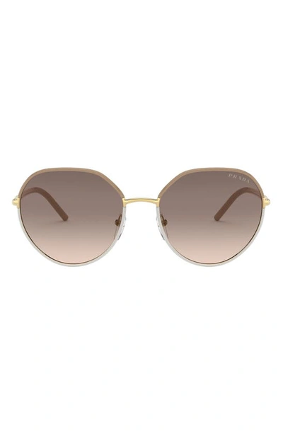Prada Brown Gradient Grey Oval Ladies Sunglasses Pr 65xs 09g3d0 58