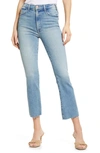 Mother The Hustler High Waist Ankle Fray Jeans In Camera Obscura