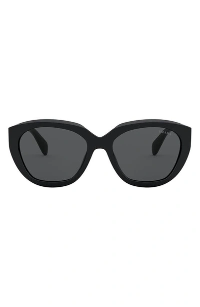 Prada Dark Grey Cat Eye Ladies Sunglasses 0pr 01ys 09v5s054 In Black,grey