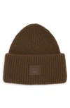 ACNE STUDIOS PANSY FACE PATCH RIB WOOL BEANIE