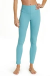 Zella Live In Rib Pocket High Waist Leggings In Teal Reef