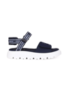 Dolce & Gabbana Logo-print Touch-strap Sandals In Blue
