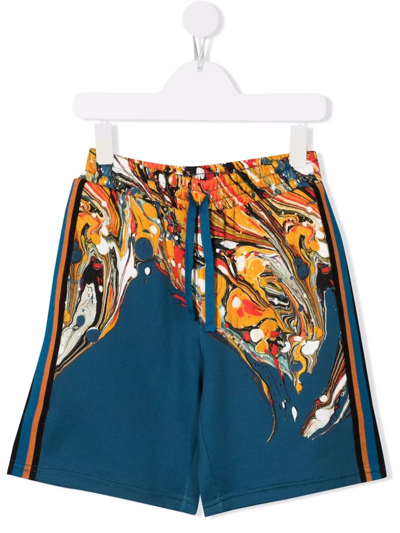 Dolce & Gabbana Babies' Paint-print Shorts In Blue