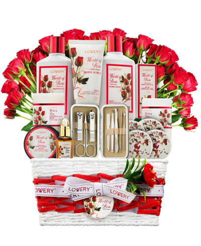 Lovery Red Rose Home Spa Body Care Gift Set, Beauty And Personal Care Kit, Bath And Body Gift Set, 35 Piece
