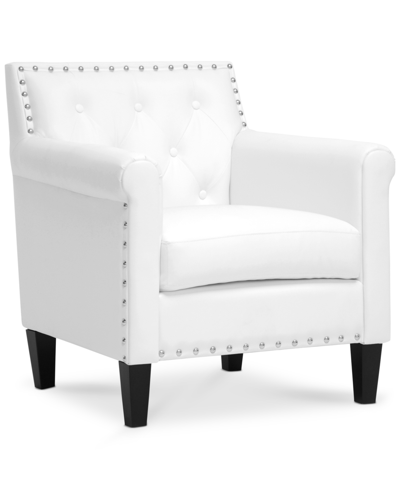 Furniture Antonia Faux Leather Accent Chair In White